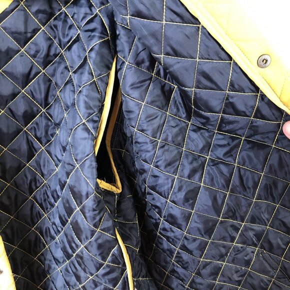 Happer Man Jacket Mens 2XL Yellow Brown Corduroy Collar Quilted Outdoor Coat - Picture 8 of 16